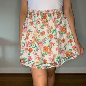 Frenchi elastic runched floral skirt